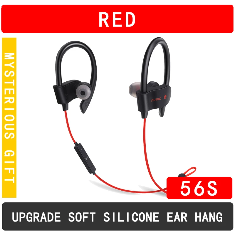 Bluetooth спортивные наушники уникальные кожаные шейные беспроводные наушники HD звук G8 для LENOVO zte Meizu REALME NOKIA SONY GOOGLE - Цвет: 56S(RED)