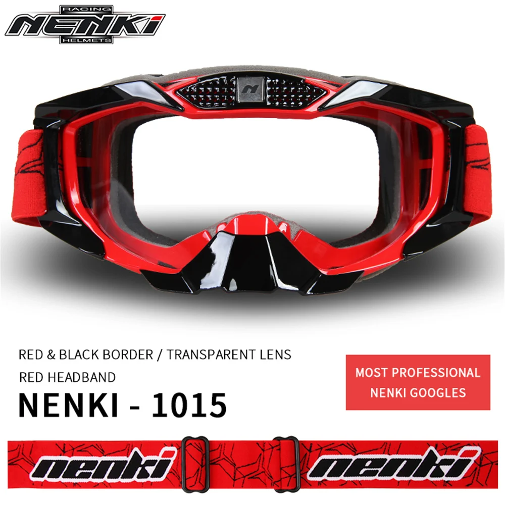 Red Clear Lens NENKI мотоциклетный щиток козырек очки мужские и женские лыжные прозрачные сноубордические очки мотоциклетные гоночные очки сменные линзы - Цвет: Red Clear Lens