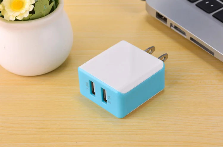Зарядное устройство с двумя usb-разъемами 2,4 А, два цвета, быстрая зарядка, подходит для мобильных телефонов Apple/huawei/Xiaomi, зарядное устройство, зарядная головка