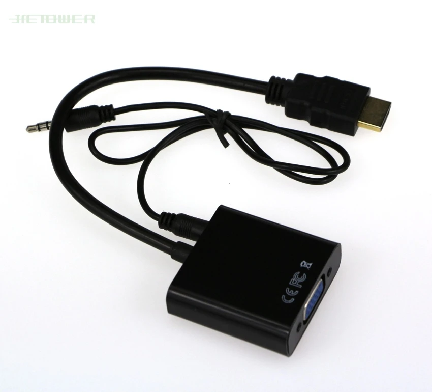 10pcs/lot HDMI VGA Video Adaptor HDTV CRT Monitor TV for XBOX PS3 HDMI To  VGA 3.5mm Audio Cable Adapter Converter White Black| | - AliExpress