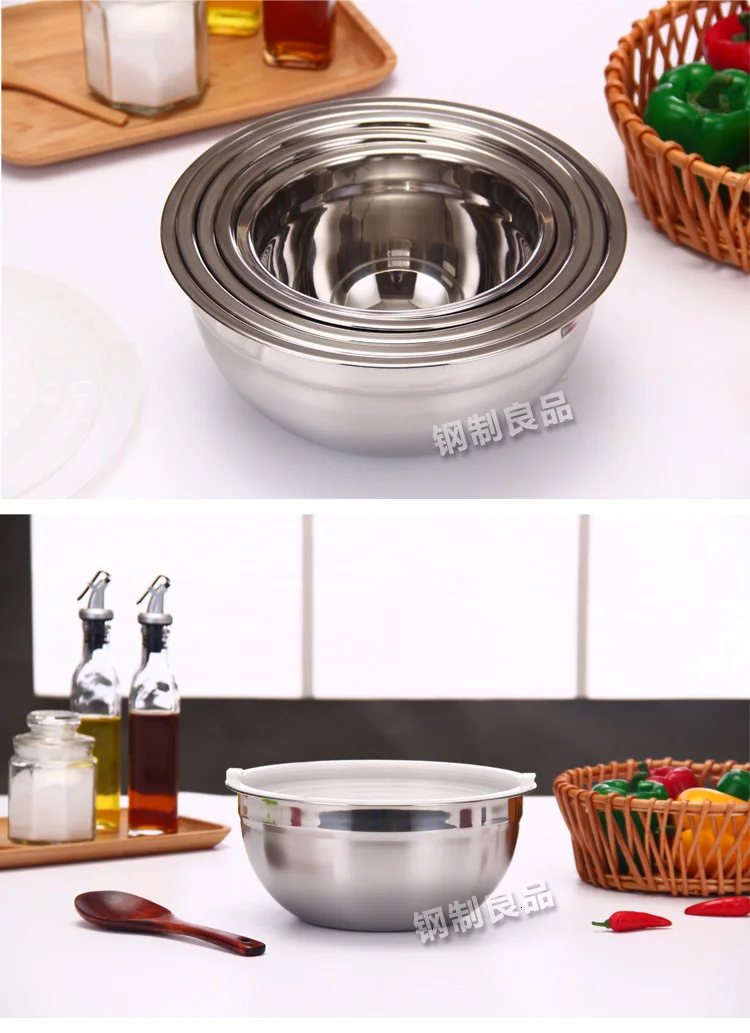 Mixing Bowl Heavy Guage Stainless Steel Diy Cake Bread Salad Mixer Kitchen Cooking Tools