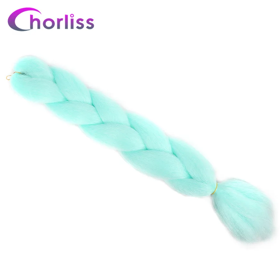 Light Green Люминесцентный светящийся большие синтетические косы для волос Chorliss fluorescen зеленые блестящие волосы в темноте плетение наращивание волос - Цвет: Light Green