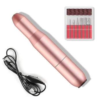 

USB Portable Electric Nail Drill Professional Nail File Kit For Acrylic Gel Nails Manicure Pedicure Polishing Shape Tools