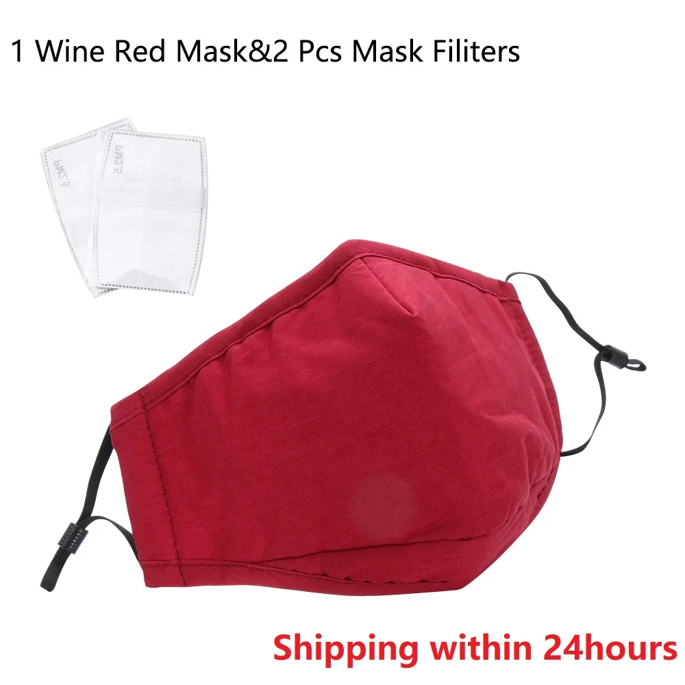 1PC Cotton Mouth Mask Anti Dust Respirator Washable Reusable Masks Men Women with 2 Filters | Аксессуары для одежды