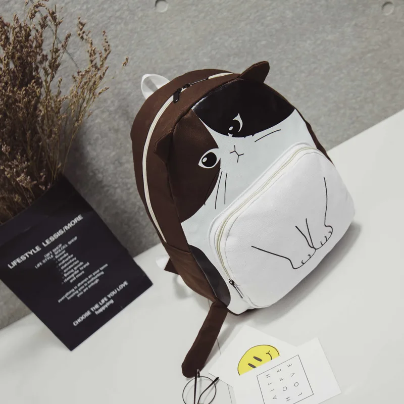 4 Милые животные Кошка Холст Мода ранец игрушки печать кот Сумка рюкзак подарок для девочки - Цвет: 4