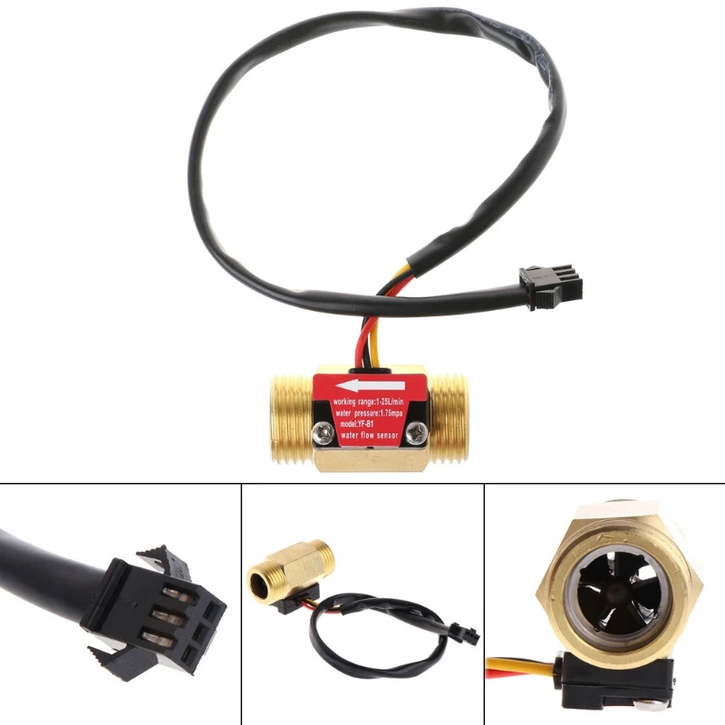 

Flow Sensor G1/2'' Water Flow Hall Sensor Switch 1-25L/min Flow Meter Flowmeter