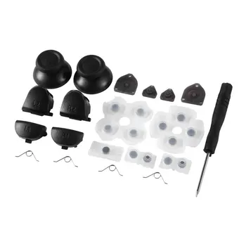 

Handle Repair Parts Conductive Rubber Pad + Button + Spring + Screwdriver + Joystick Cap 20pc/ Sets For PS4