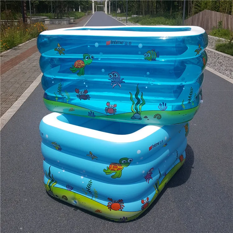 

Intime Genuine Product Yt213a Thick Four Ring Rectangular Printed Infant Inflatable Swimming Pool