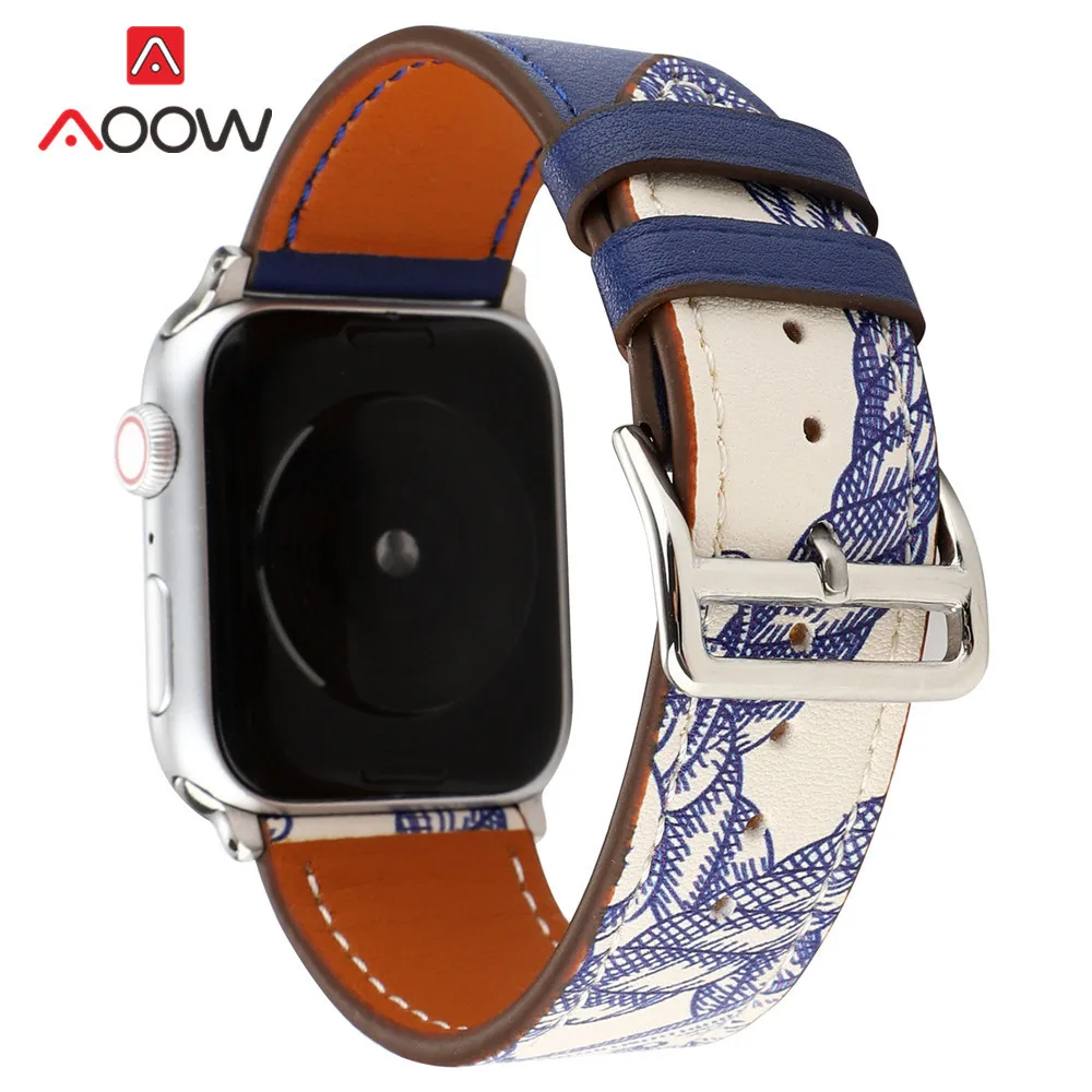 Ремешок из натуральной кожи для часов Apple Watch 40 мм 44 мм iwatch 4 3 2 1 ремень новый стиль браслет 38 мм 42 мм аксессуары для браслетов