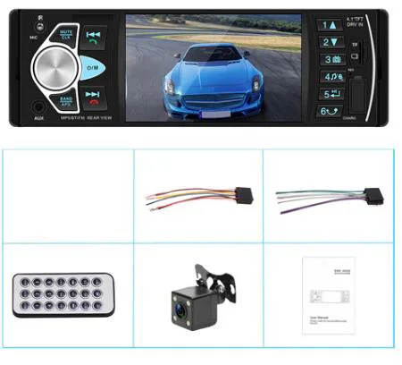4022D 4,1 дюймов 1 Din автомагнитола Авто Аудио Стерео Авторадио bluetooth Поддержка камеры заднего вида USB пульт дистанционного управления - Цвет: with 4 LTD Camera