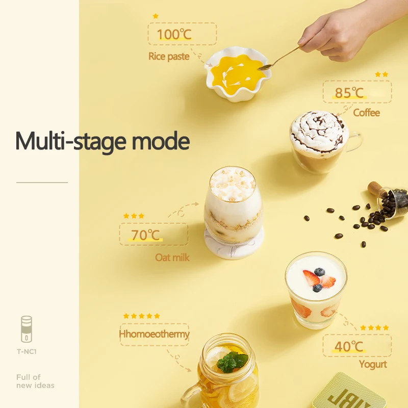 220V Electric Coffee Maker 300ml Portable Milk Tea Machine Automatic Milk frother 5 in 1 DIY Milk Tea Yogurt Boiling Cup
