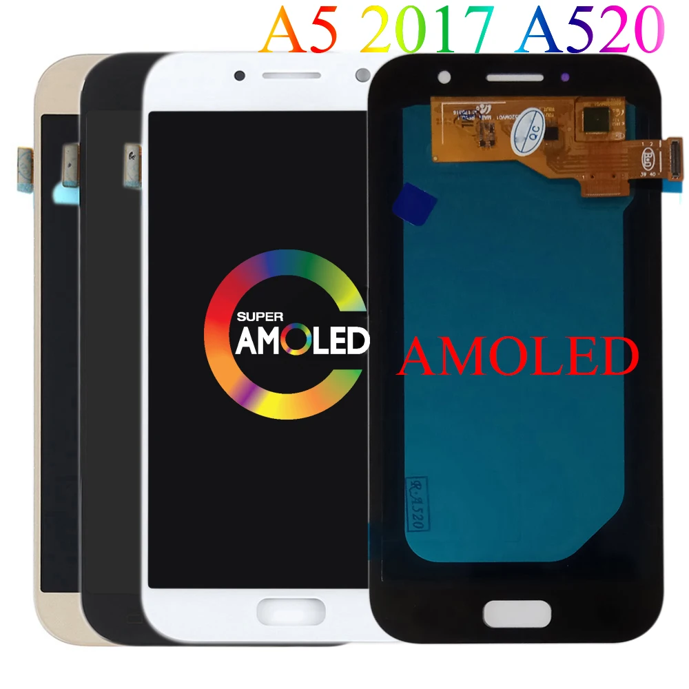 ЖК-дисплей Super Amoled для SAMSUNG Galaxy A5 2017 A520 A520F SM-A520F/DS A520K A520L A520S с сенсорным экраном и