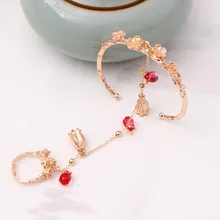 Nuevo diseño, Color dorado, pulsera étnica Vintage, anillos de dedo para mujer, novia, boda, vestido de fiesta, joyería decorativa