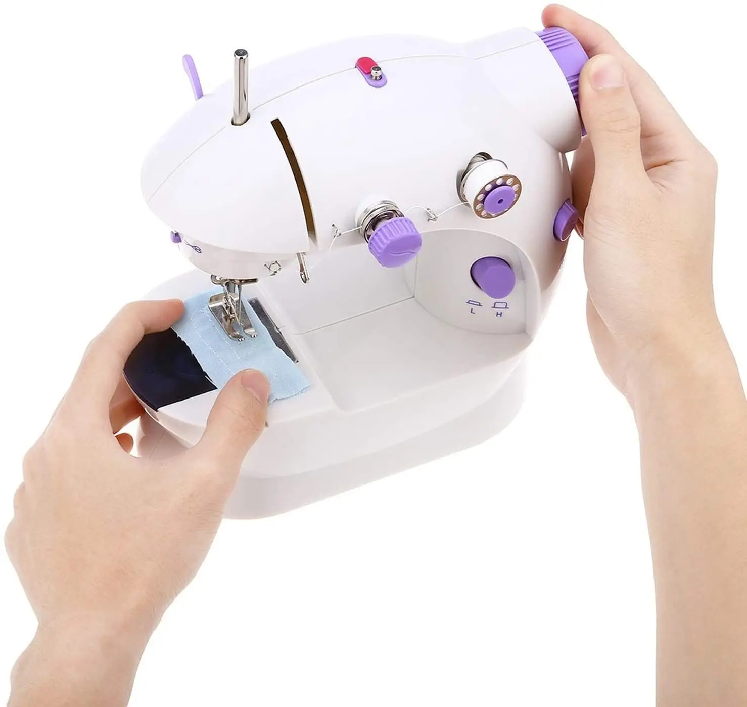 Portable Sewing Machine Cordless Mini Handheld Electric Sewing Machine Quick Crafting Mending Machine with Foot Pedal