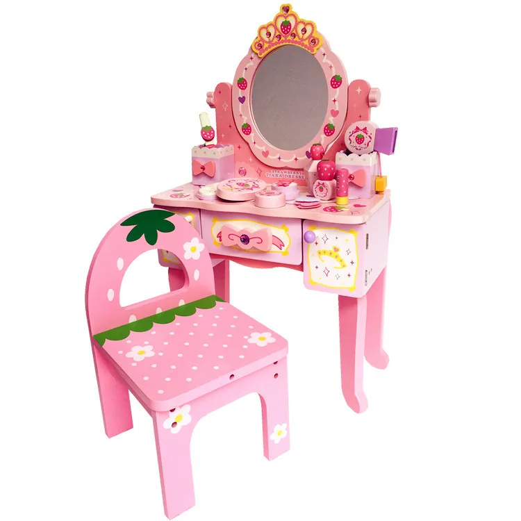 

Wooden Children Dresser Makeup Every Family Toy Model Princess Had GIRL'S Have Early Childhood Baby Birthday Gift