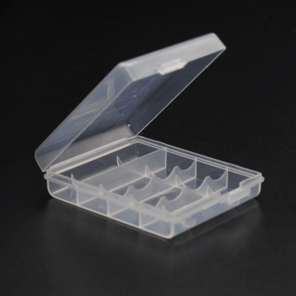 

Portable Clear Battery Storage Box Plastic Mini Battery Case Holder Storage Box for 4pcs AAA/AA Battery Rechargeable Full Cover