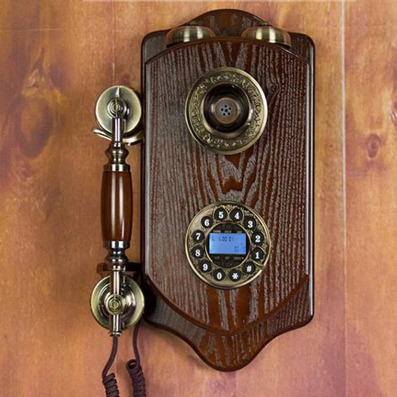 Настенный стационарный телефон Ретро проводный стационарный телефон античный для дома отель салон parlour из дерева telefonos повесить - Цвет: handset