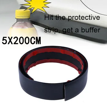 

2M 5CM Gloss Black Car Front Bumper Lip Splitter Spoiler Trim Protector Protective Strip Non-Slip Rubber Universal