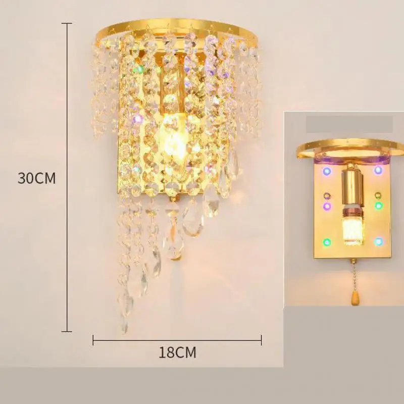 Esquerda e Direita Lâmpada de Parede de Prata Prata de Ouro Sala de Cabeceira Lâmpada de Parede Par de Cromo um Luz Sconce da de Ouro Foyer Quarto Luz Sconce Cristal 13 light sconce