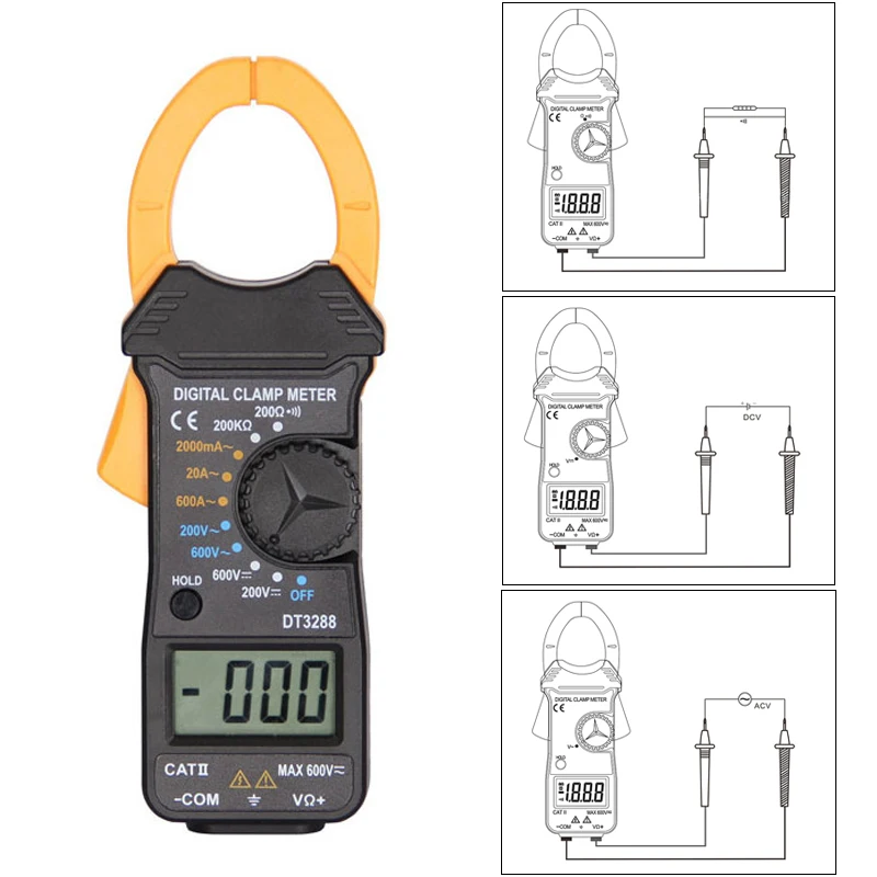 

Handheld Digital Amper Clamp Meter Current Meter Current Clamp Pincers Voltmeter Ammeter Multimeter Precision Measurement Tester