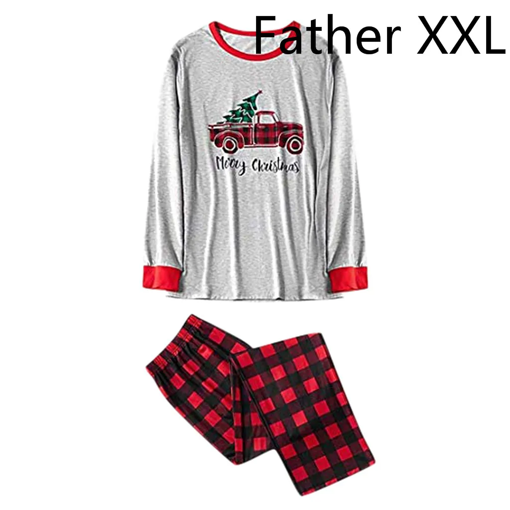 Father XXL Рождественская семейная одежда, пижамы, клетчатый топ с надписью «Man Daddy»+ штаны, Рождественская одежда для сна для взрослых и детей, одежда для сна, одежда для семьи - Цвет: Father XXL