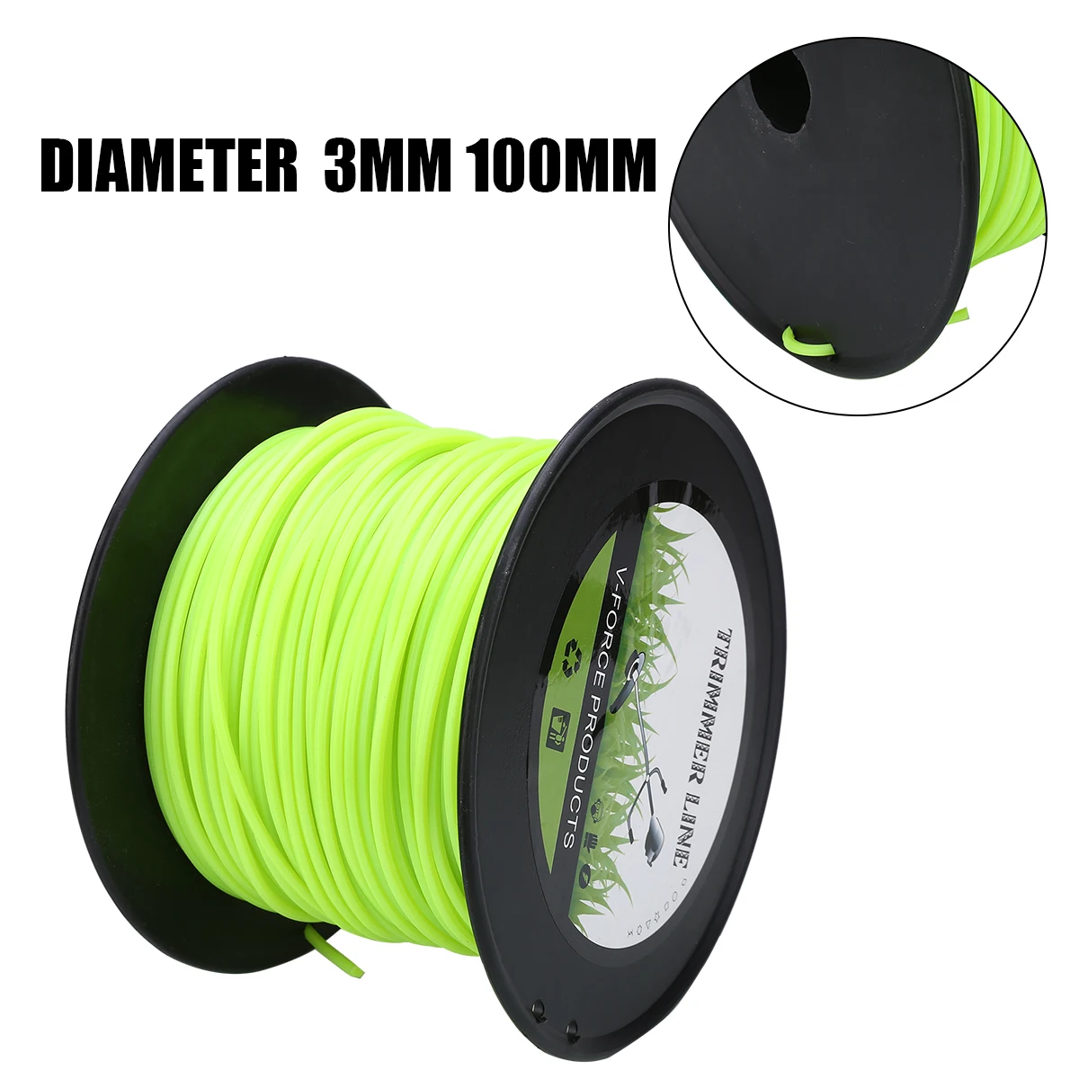 100m Diameter 3mm Lawn Mower Trimmer Line Nylon Rope Brushcutter Grass Trimmer Thread Rope Mowing Wire Cutting Mowing Tool