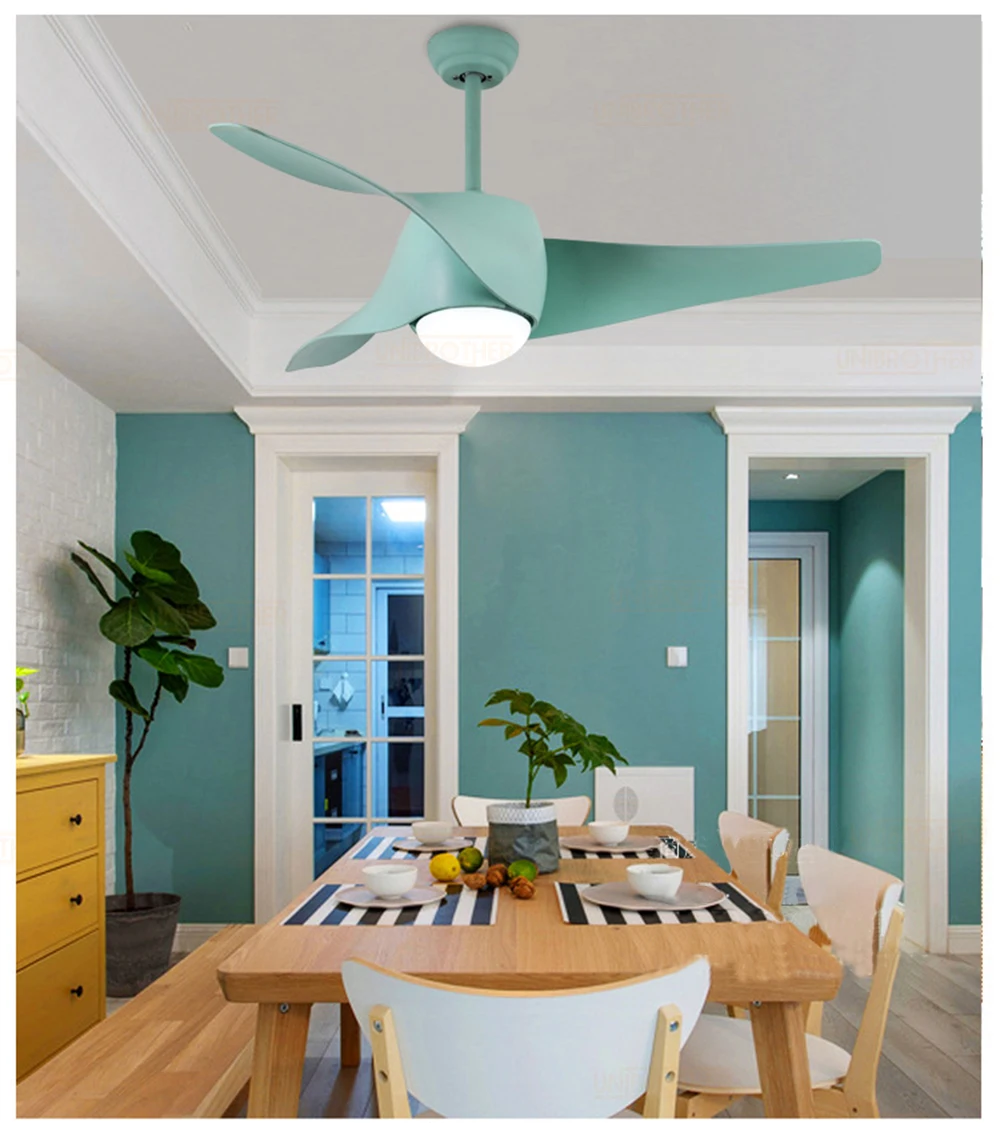 52 inch Ceiling Fans 3 Blades wooden American retro remote fan creative wood Curved surface 220v bedroom living room lighting
