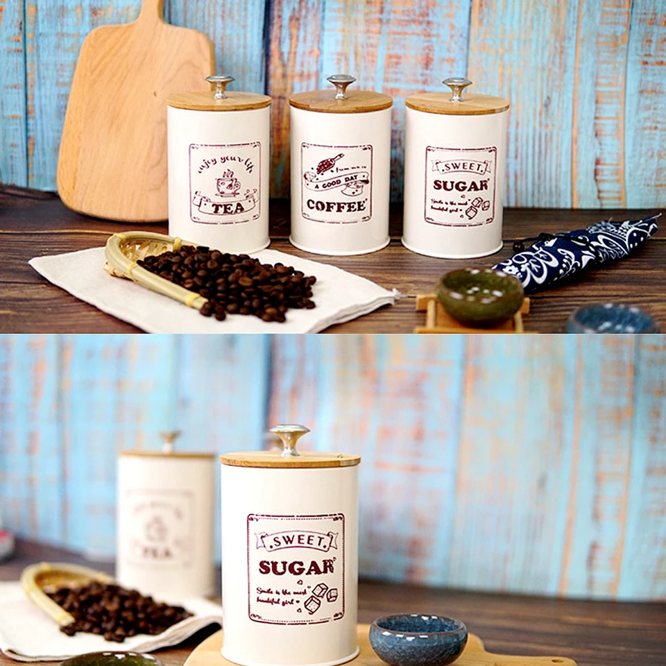 Bocaux de Rangement Carrés en Verre avec Couvercle en Bambou, pour Café, Grains, Nouilles
