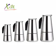 1 шт., портативная Эспрессо-Кофеварка Moka, кофейник из нержавеющей стали, чайник для Pro barista100 мл/200 мл/300 мл/450 мл