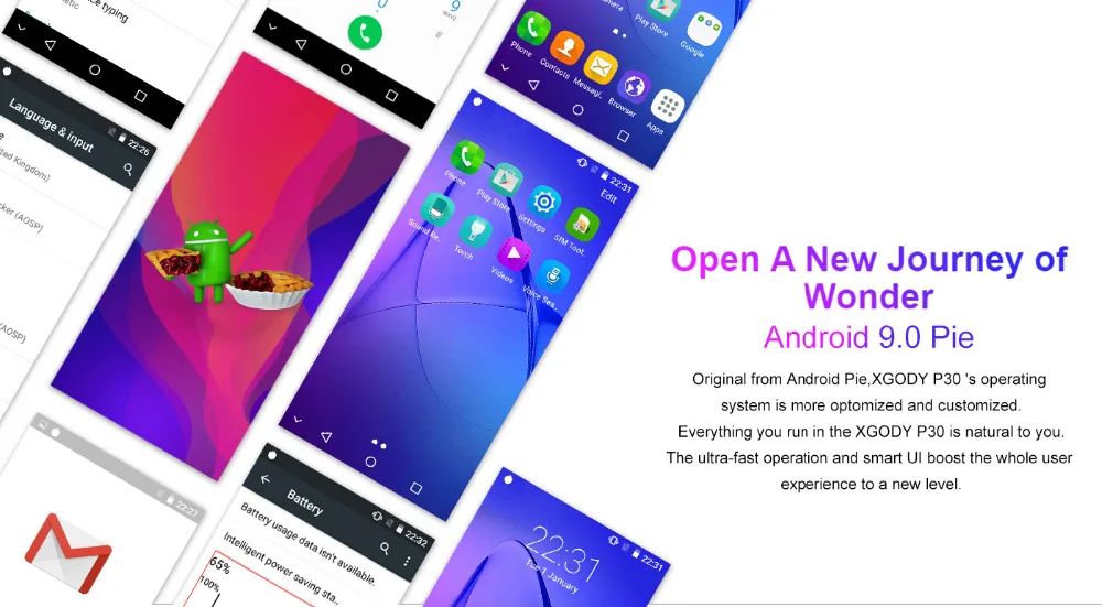 Смартфон XGODY P30 3g 6 "18:9 Android 9,0 2 Гб ОЗУ 16 Гб ПЗУ MTK6580 четырехъядерный двойной 2800 мАч gps WiFi 5MP мобильный телефон celular