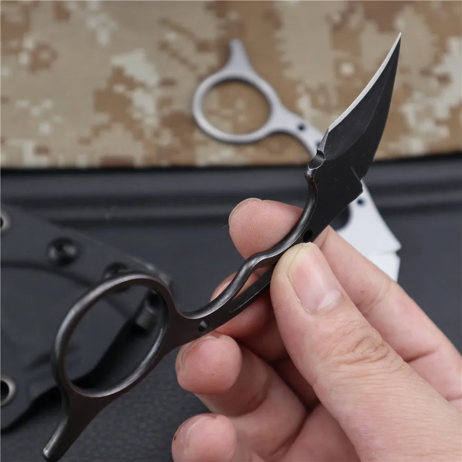 Нож Karambit с оболочкой для охоты на открытом воздухе Инструменты для выживания нож+ Карманный складываемый ключ нож инструмент ручной инструмент для выживания на открытом воздухе