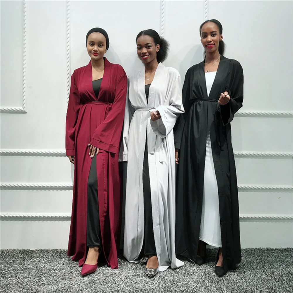 

Plain Kimono Abaya Cardigan Turkish Hijab Muslim Dress Arabia African Dresses For Women Kaftan Dubai Caftan Islamic Clothing