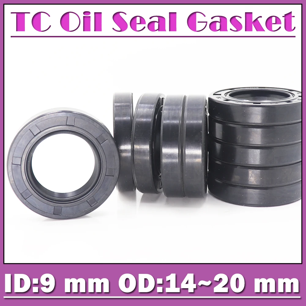 

ID 9mm Oil Seal Gasket TC Type Inner 9*14*15*16*17*18*19*20*4*5*6*7 mm 10PCS Bearing Accessories Radial Shaft NBR Seals
