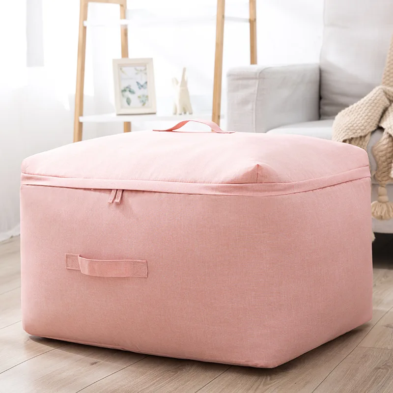 pink Большая емкость, одеяло, сумка для хранения одежды, багажный пакет для организованного хранения для путешествий, шкаф, многоцветные одеяла, сумки для хранения игрушек, 5 размеров - Цвет: pink