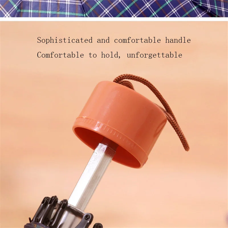 Portable Short Handle Wind Resistant Folding Umbrella Rain Lovers Windproof Umbrellas Rain for Couple Lattice Manual Parasol