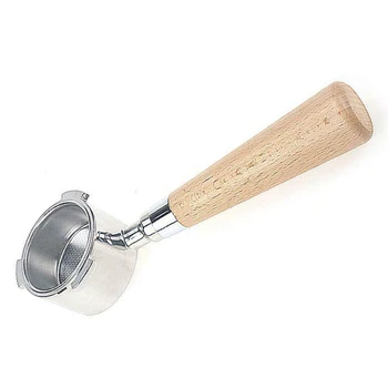 

1pc Durable Coffee Bottomless Portafilter Wooden Handle 51mm For EC680/EC685 Replacement Coffee Accessories