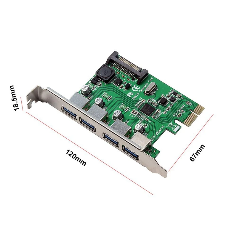Pci-E до четырех портов Usb3.0 карта расширения интерфейс Pci Express адаптер карта 15Pin для настольного ПК