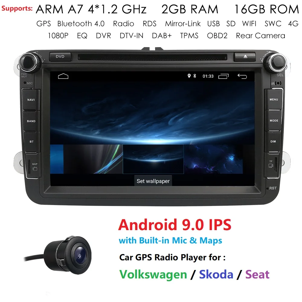 

Android Car DVD Player For Skoda Volkswagen VW Passat B6 Polo Golf Touran Sharan Jetta Caddy T5 Tiguan Bora 2 Din Car Radio GPS