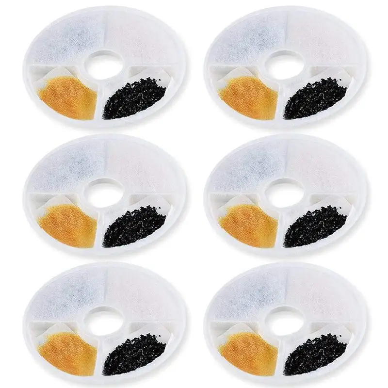 

6Pcs/set Activated Carbon Filters with Catit Flower Catit Design Senses-Triple Action Water Softening Filter Replacement