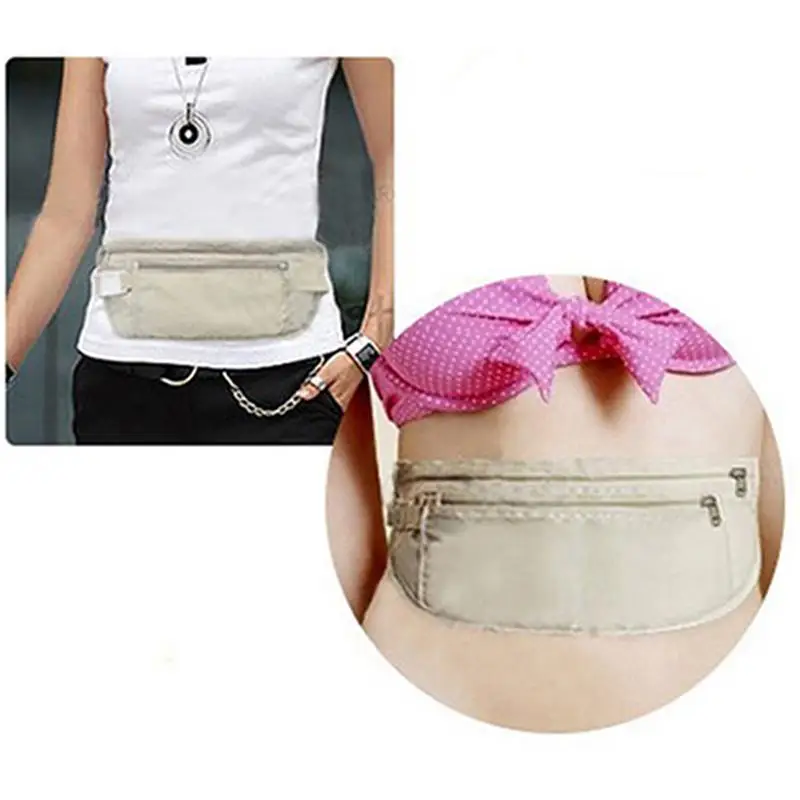 

Fashion Funny Pack Waterproof Zipper Travel Pouch Hidden Waist Bag Compact Security Money Waist Belt Bag