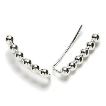 

Silver earrings climbers with balls