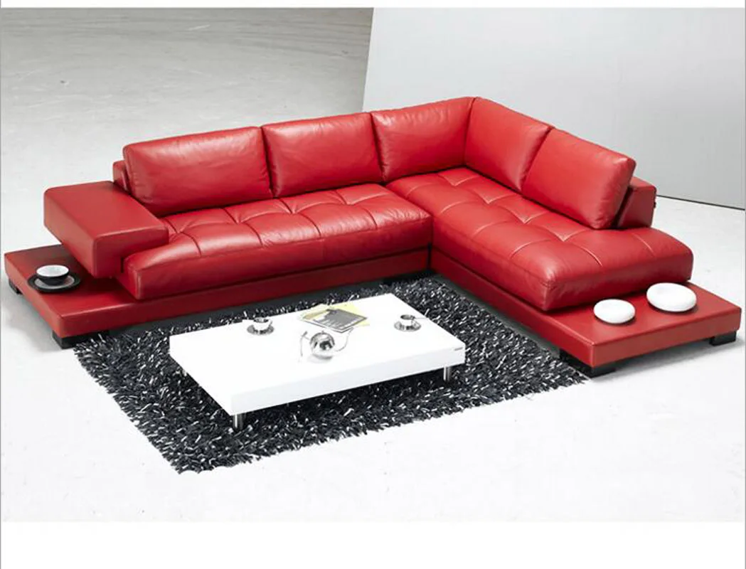 

modern style living room Genuine leather sofa a1285