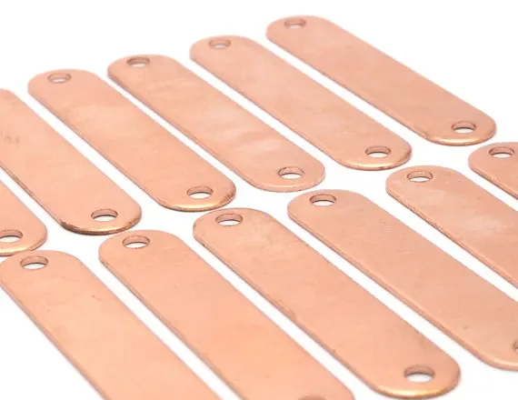 

8 Raw Copper Stamping Connector, Blanks (50x10x0.80 mm) D487