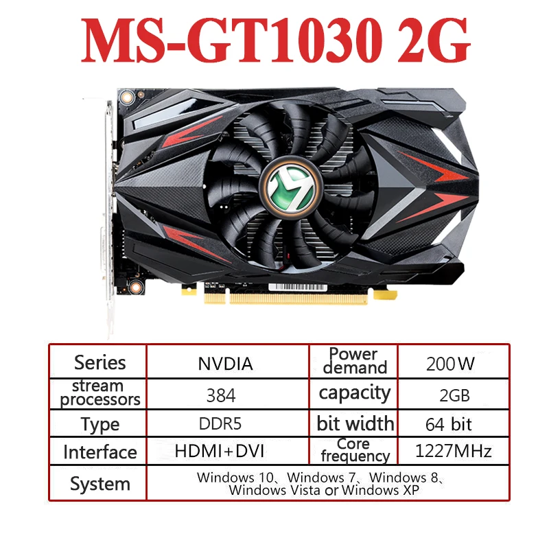best graphics card for pc MAXSUN GT1030 2G GDDR5 Graphics Card Nvidia GPU Desktop Gaming DVI VGA PWB For PC Computers latest graphics card for pc Graphics Cards