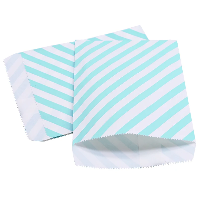 AB08 Teal 25/50 шт. 13*18 см, разные цвета, Бумага, косметичка, в точку, волнообразной формы в полоску; яркие сумки для Свадебная вечеринка, детям, подарок на день рождения Закуски Упаковка Поставки 8z - Цвет: AB08 Teal
