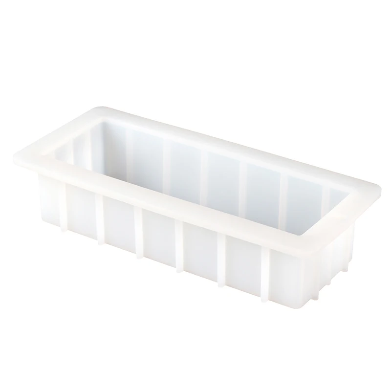 Rectangular Silicone Soap Mold 40 Ounce 10'' Flexible Easy Removal White Loaf Mould