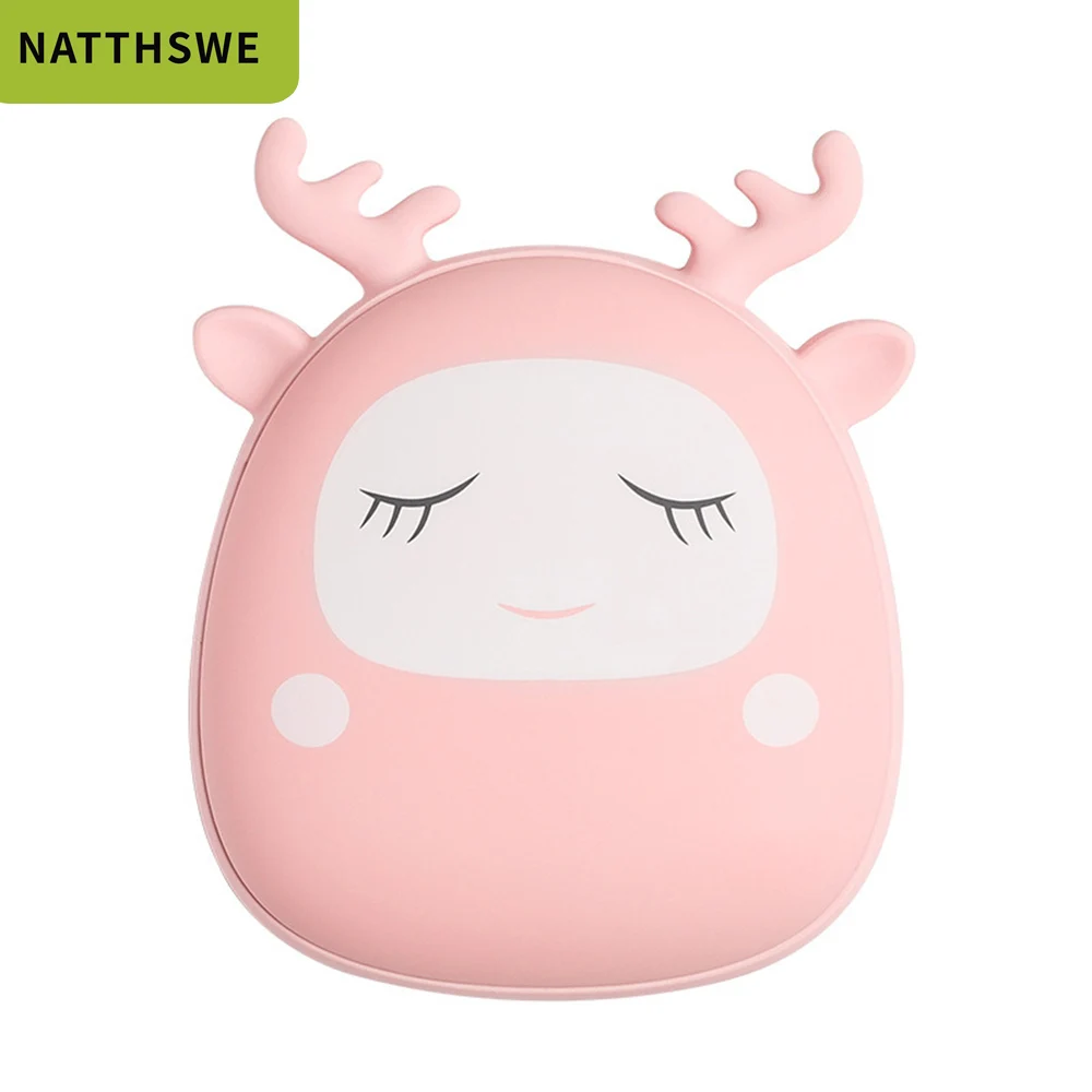Pink NATTHSWE Elf теплые мини 20000 мАч емкость мобильный Банк питания портативный мультфильм внешний аккумулятор - Цвет: Pink