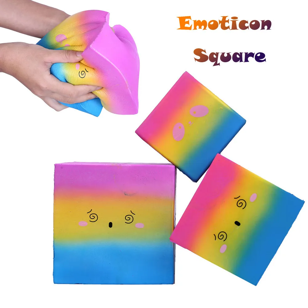 

Rebound color Hot Emoticon Multi-block Square Stress Reliever Scented Slow Rising Kids Toy Squeeze Toys L108