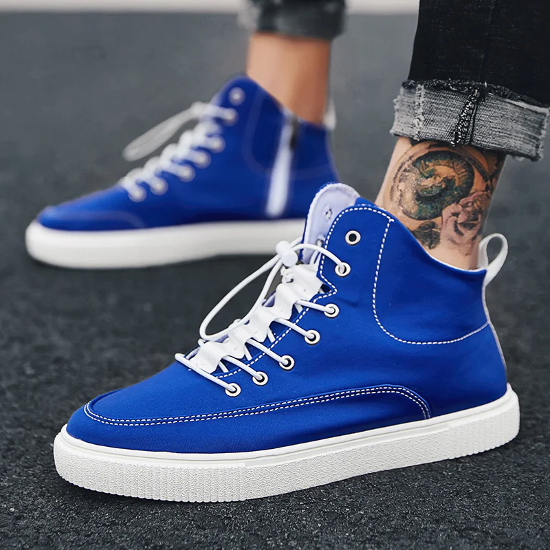 

Male Autumn High Tops Vulcanize Flats Men Slip On Casual Canvas Shoes Plimsolls Espadrilles Man Footwear Zapatillas Hombre