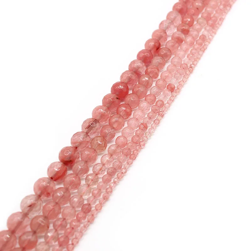 

Natural Stone Faceted Watermelon Red Crystal Beads For Jewelry Making DIY 4/ 6/8/10/12 mm Strand 15'' Wholesale